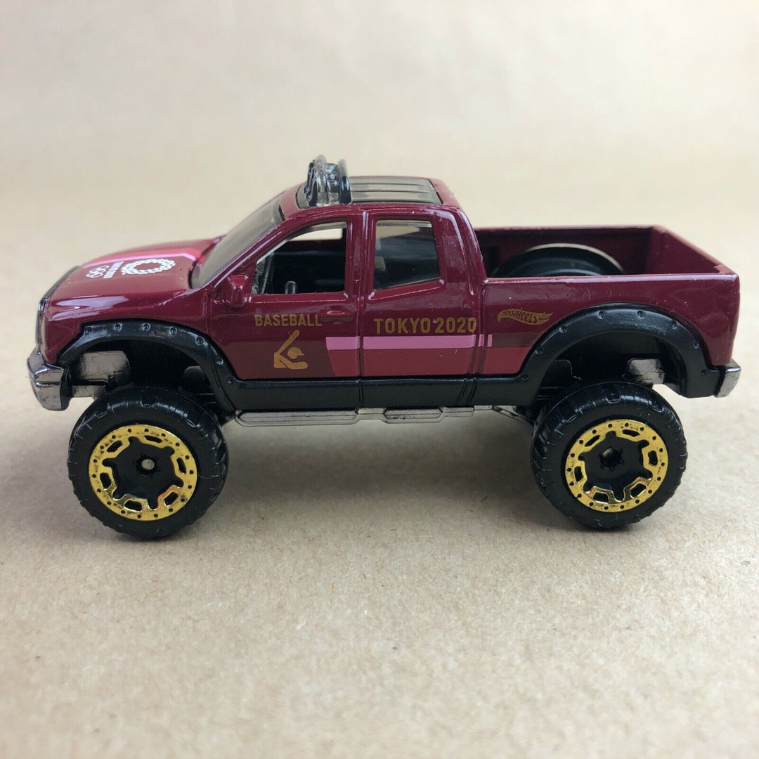 2020 Hot Wheels 2010 Toyota Tundra Tokyo Olympics Maroon 1:64 Diecast Loose